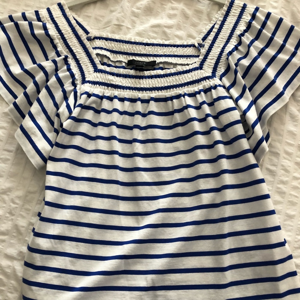 Preppy J.CREW striped off the shoulder top